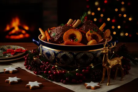 Жаркое из баранины с айвой и овощами