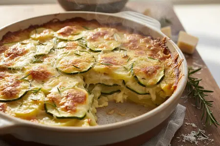 Картофельный гратен с кабачками и сыром: сочно и ароматно
