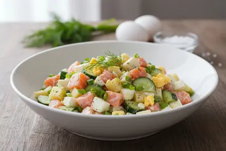 Салат с солёной сёмгой: вкус и польза в одной тарелке