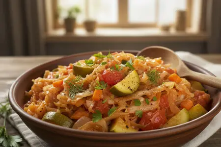 Тушеная капуста с кабачками: простой и вкусный рецепт