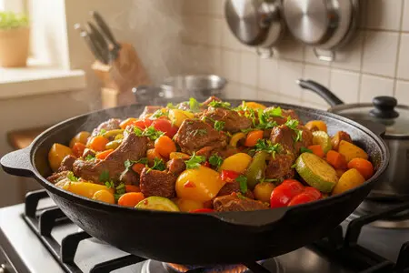 Баранина с овощами в казане на плите: зимний сытный рецепт