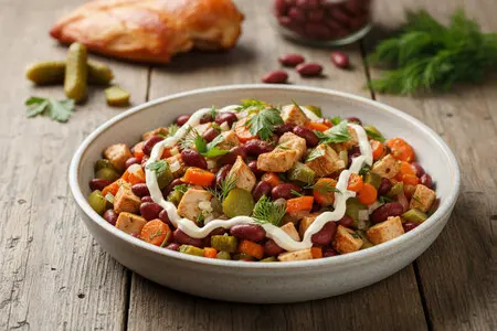 Салат с фасолью и копченой курицей: лучшие рецепты и советы