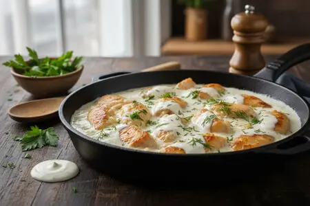 Куриное филе в сметанном соусе на сковороде: блюдо для семейного ужина