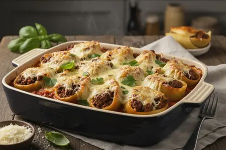 Макаронные ракушки с фаршем в духовке: сытно, эффектно и очень вкусно
