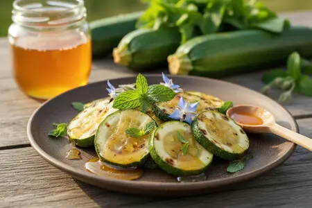 Запечённые кабачки с мёдом - оригинальная овощная закуска