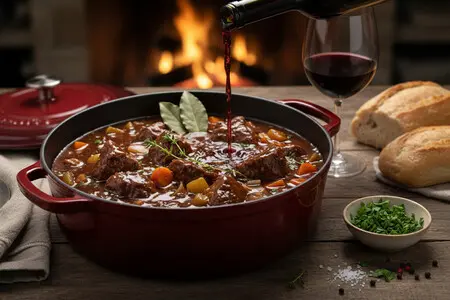 Тушёная говядина с красным вином - классика французской кухни