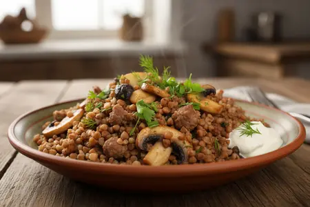 Гречка с фаршем и грибами: сытно, ароматно и без лишних хлопот