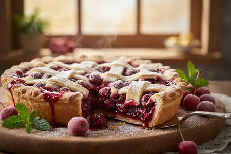 Пирог с замороженной вишней - быстрый и очень вкусный рецепт