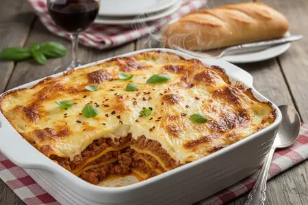 Лазанья с фаршем и соусом бешамель - классический рецепт