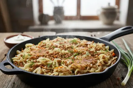 Гречка с капустой на сковороде - вкусно и просто!