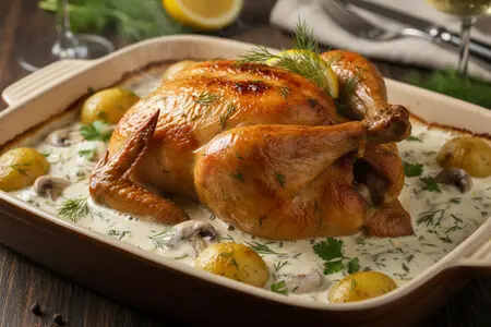 Курица в сметанном соусе - самое нежное мясо