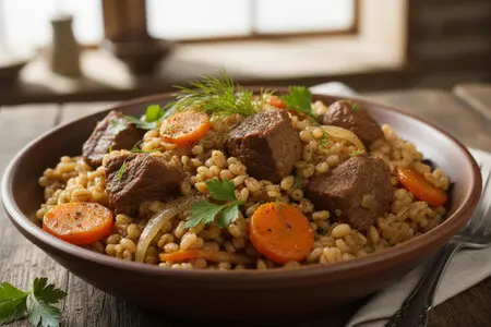 Перловка с мясом - питательное блюдо для всей семьи