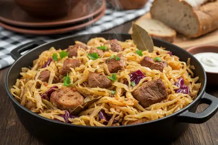 Тушёная капуста с мясом: сытное и ароматное блюдо