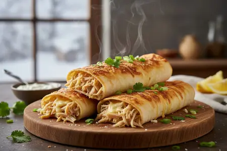 Горячие рулеты из лаваша с курицей: вкусная закуска для всей семьи