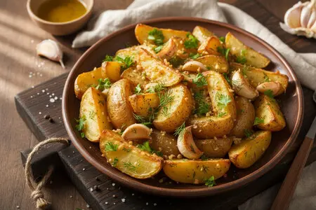 Печёный картофель с чесноком - ароматное и простое блюдо для всей семьи