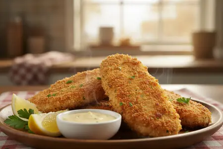 Куриные отбивные в панировочных сухарях - быстрое и сытное блюдо