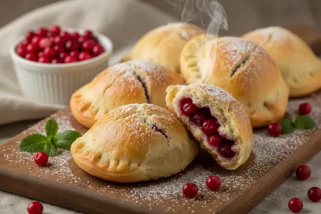 Пирожки с брусникой - ароматная домашняя выпечка с кисло‑сладкой начинкой
