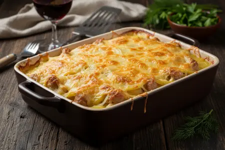 Картошка по‑французски в духовке со свининой