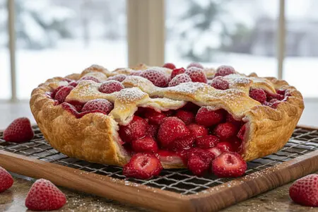 Пирог с замороженной клубникой - вкусно в любое время года