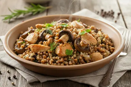 Гречка с курицей и грибами - сытный и полезный ужин