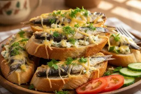 Горячие бутерброды со шпротами - просто, быстро, вкусно!