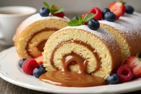 Рулет со сгущенкой - нежный бисквит к чаю
