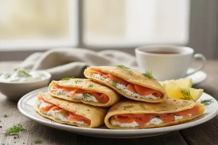 Блины с сёмгой и сливочным сыром к Масленице