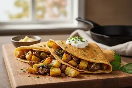 Блинные мешочки с картофелем и грибами - сытный рецепт к Масленице