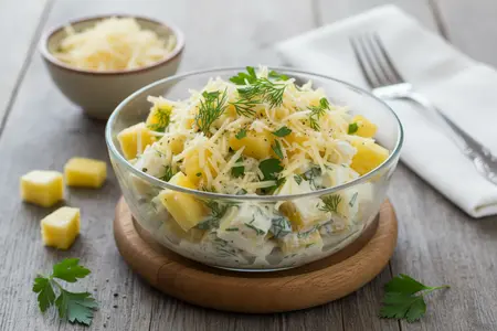 Салат с ананасом и сыром: быстрый, яркий и всегда «праздничный»