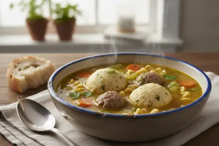 Суп с клецками и фрикадельками: сытный, домашний и очень вкусный