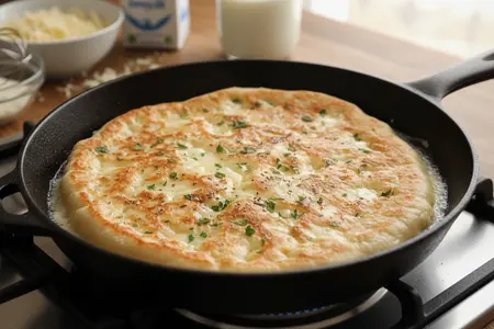 Сырная лепёшка на сковороде на молоке: мягкая, ароматная и очень быстрая
