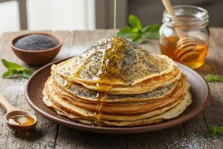 Блины с маком и медом на Масленицу