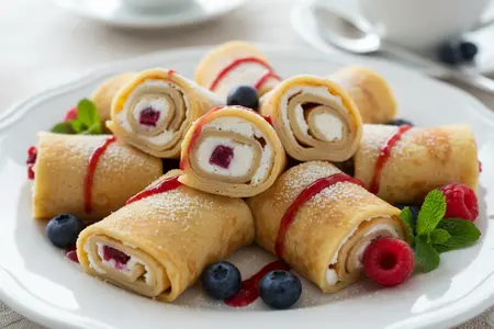 Рулетики из блинов с разными начинками на Масленицу: лучшие рецепты и идеи подачи