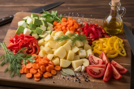 Постное рагу с картофелем и овощами: сочное, ароматное и без лишней воды