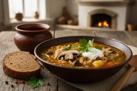 Постные щи из квашеной капусты с грибами - сытно без мяса
