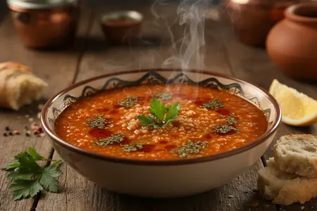 Турецкий суп с булгуром и чечевицей (Ezo Gelin): сытный постный суп с пряным томатным вкусом