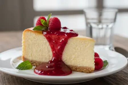 Мини-чизкейки с малиновым соусом - изысканный десерт к 8 марта