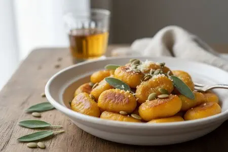Тыквенные ньокки с соусом из шалфея и кедровыми орешками к 8 марта