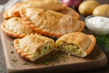 Постные чебуреки с картофелем и луком: ароматная выпечка без яиц и молока