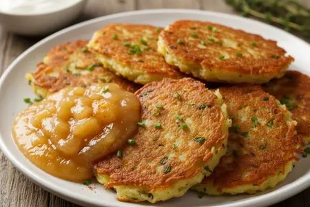 Картофельные драники с яблочным соусом - классика с необычным акцентом