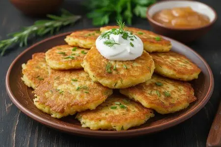 Постные драники - хрустящие картофельные оладьи без яиц и молока