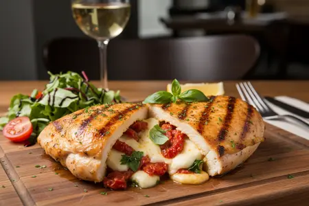 Как приготовить фаршированную куриную грудку с помидорами и сыром