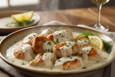 Куриное филе под сливочным соусом - просто и вкусно