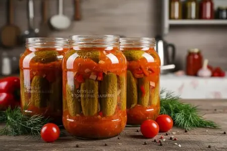 Огурцы в томатной заливке - лучшие рецепты на зиму