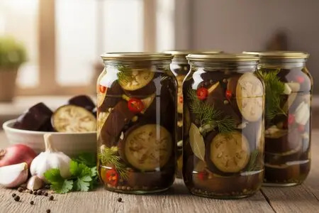 Маринованные баклажаны с чесноком и зеленью быстрого приготовления