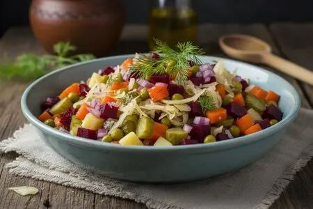 Винегрет с квашеной капустой: классический рецепт