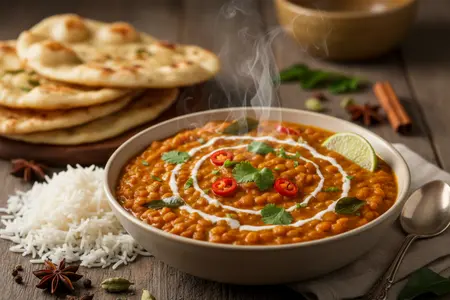 Здоровый ужин без мяса: чечевица с карри и кокосовым молоком
