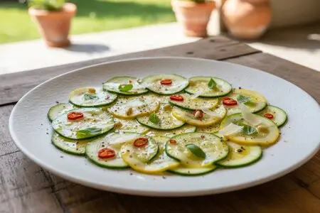 Карпаччо из цукини с лимонной заправкой - легкая, свежая и полезная закуска