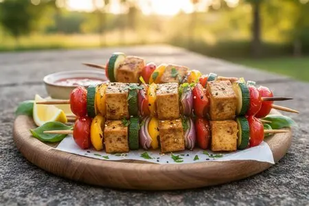 Шашлычки из тофу и овощей в Пост: отличная альтернатива любимому мясному блюду