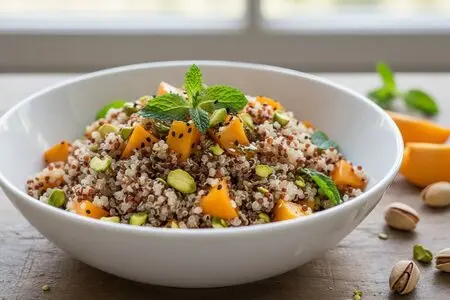 Каша из киноа с хурмой и фисташками - полезно и вкусно